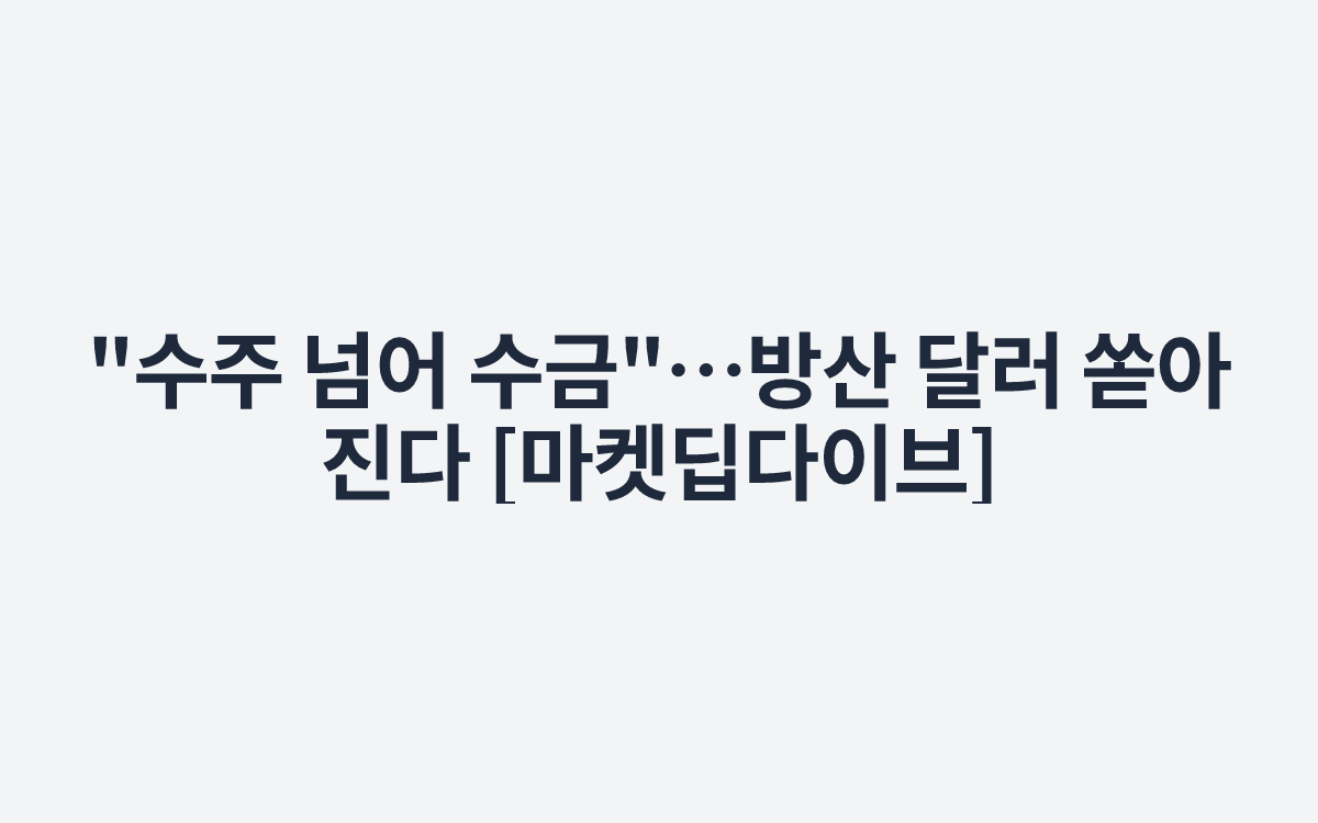 "수주 넘어 수금"…방산 달러 쏟아진다 [마켓딥다이브]